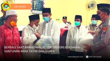 Manfaatkan Ramadhan, PC LDII Driyorejo Beri Santunan Kepada Anak Yatim dan Duafa